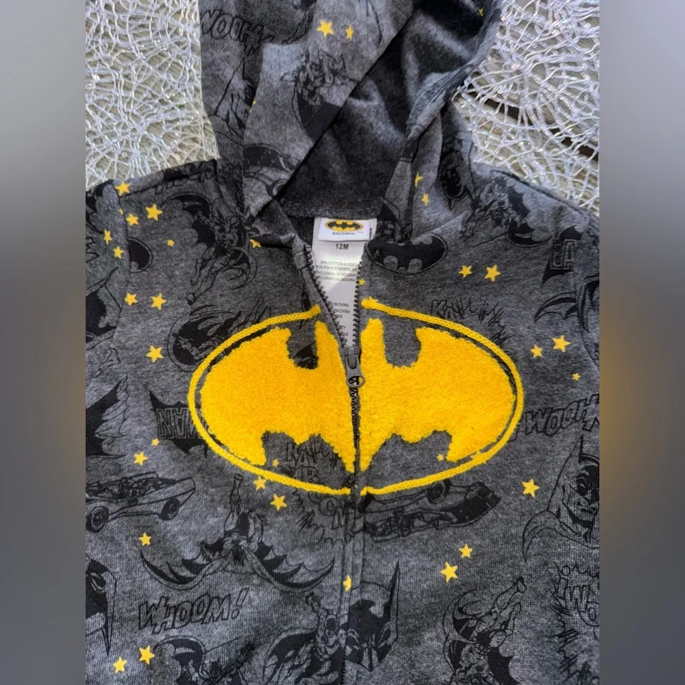 Baby Boys Marvel Batman Sweatsuit, Grey and Black, Sz 12 Months
